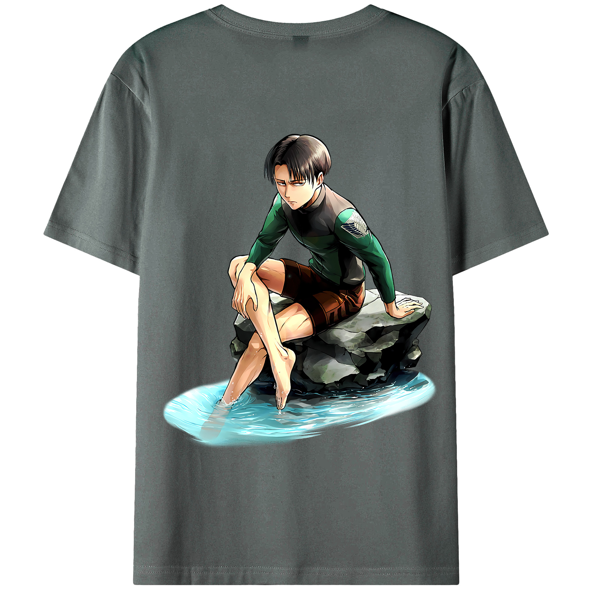 （画像用） 進撃の巨人 リヴァイ·アッカーマン Attack on Titan Levi Ackerman 綿100％半袖Tシャツ（背面プリント）